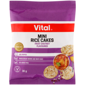 VITAL MINI RICE CAKES FRUIT CHUTNEY 30GR